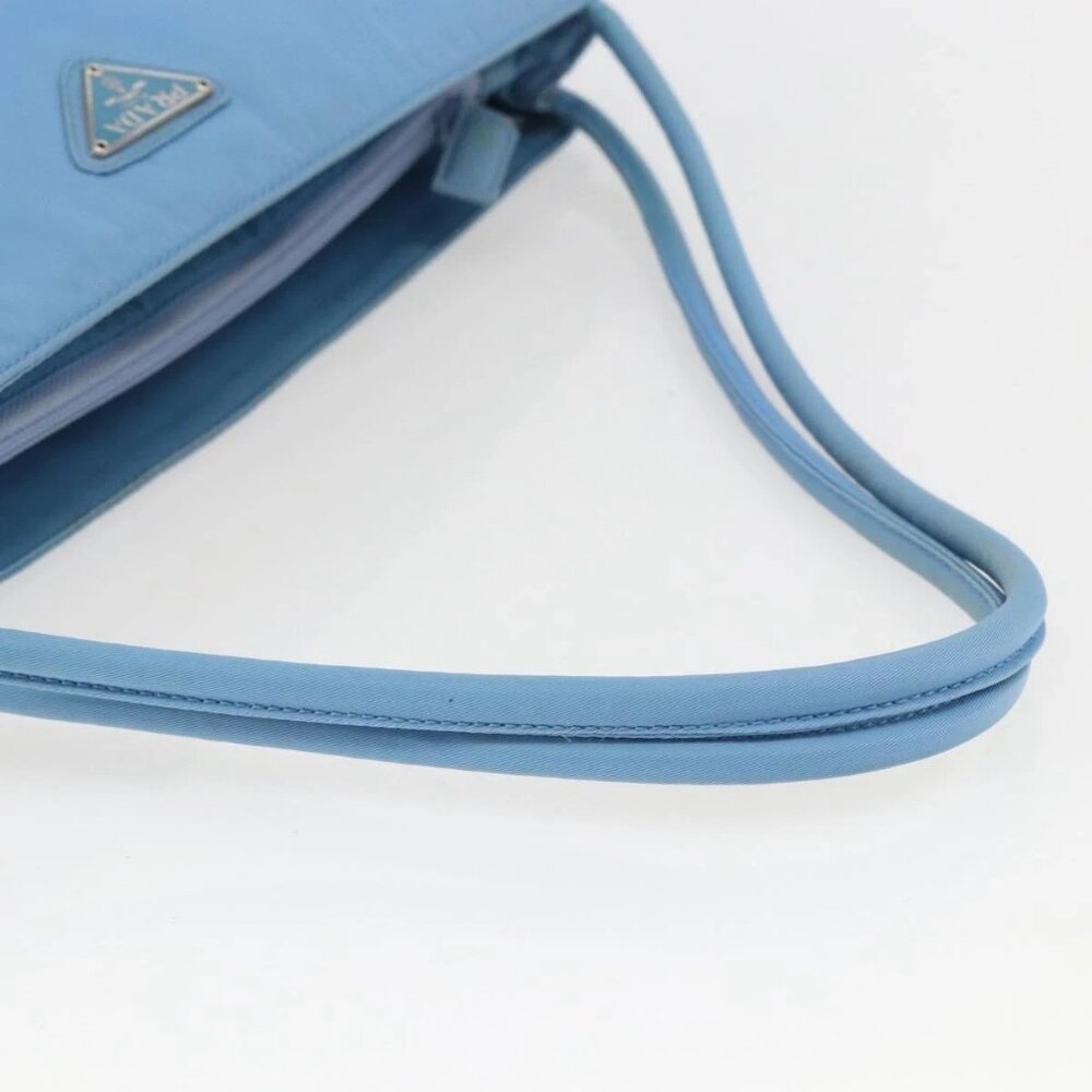 PRADA Tote Bag Nylon Light Blue Silver Auth 157223 - Picture 8 of 16